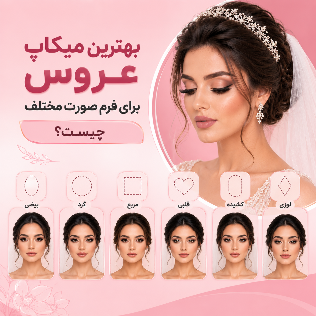 بهترین میکاپ عروس برای فرم صورت مختلف چیست؟
